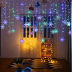 Christmas Snowflakes Flashing Curtain Holiday
