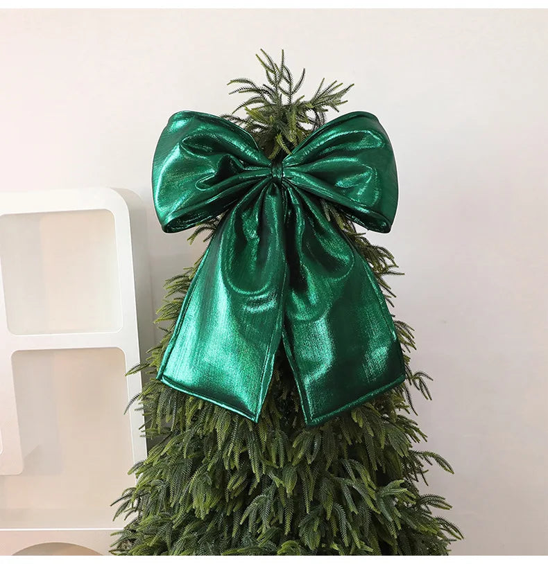 Christmas Bow Red Velvet Tree Toppers Ornament
