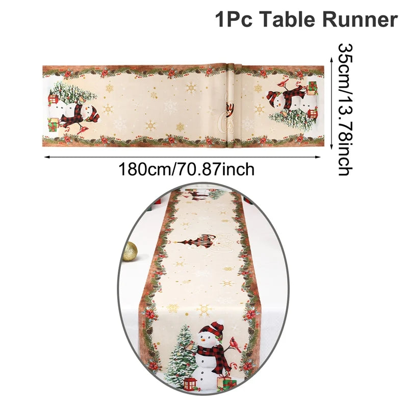 Santa Claus Christmas Table Runner Flag Noel