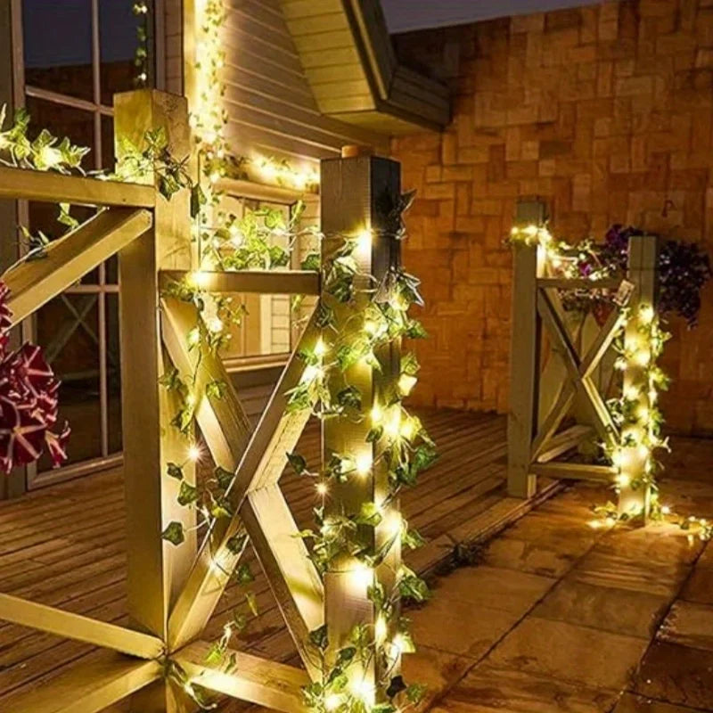 Solar Ivy Leaf Fairy Lights
