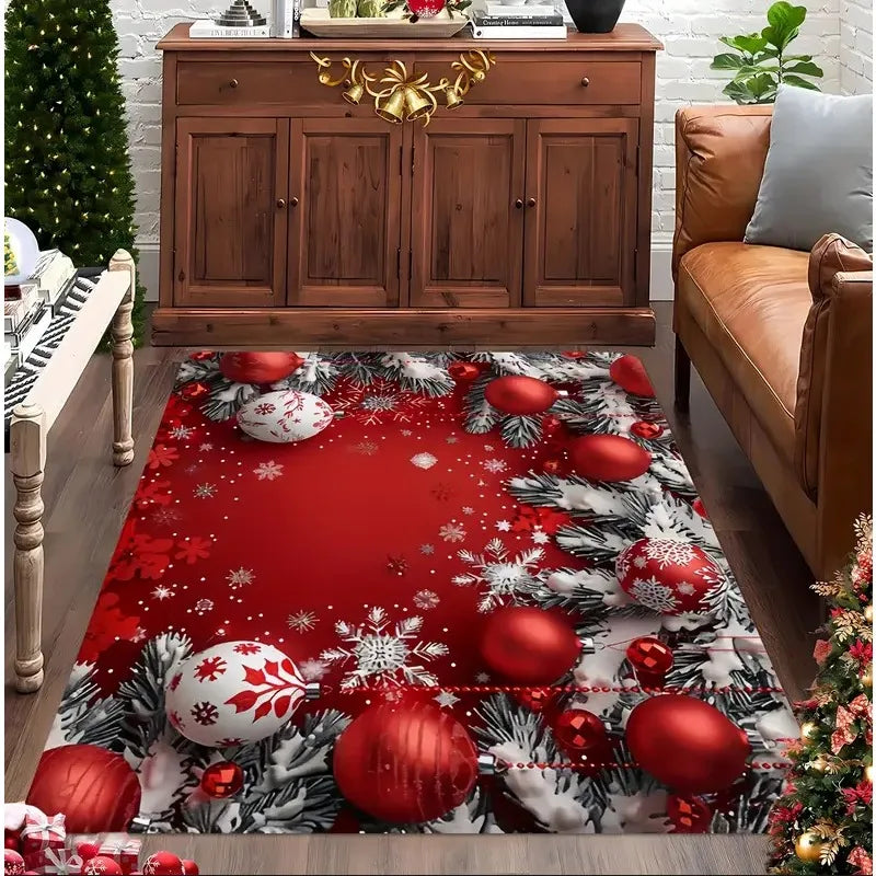 Festive Snowflake Holiday Rug