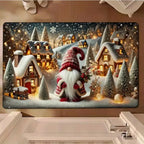 Cheerful Christmas Gnome Door Mat