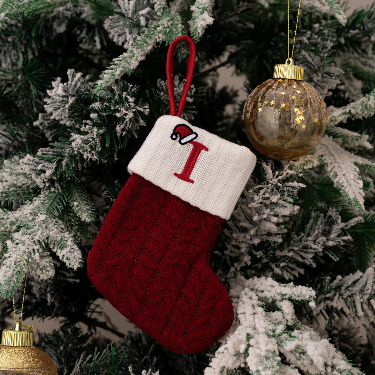 Monogram Christmas Knit Stockings