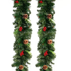 Christmas Garland Wreath With Pinecones Red Berries