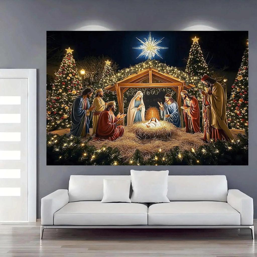 Christmas Nativity Garage Door Banner