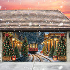 Christmas Express Train Garage Door Banner
