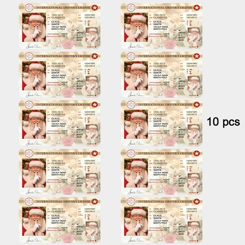 Cards Santa Claus Flying Licence Christmas Eve