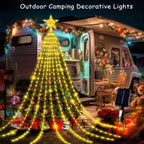 Solar Star Waterfall Holiday Lights