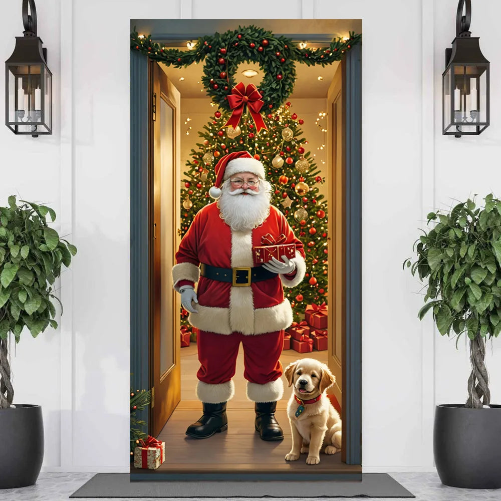Santa Claus Christmas Tree Door Banner