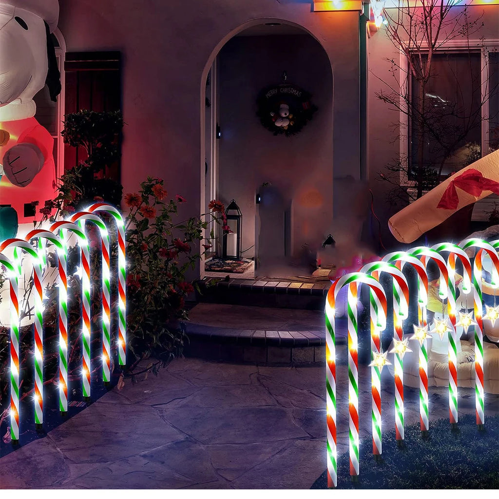 Solar Candy Cane Pathway Lights