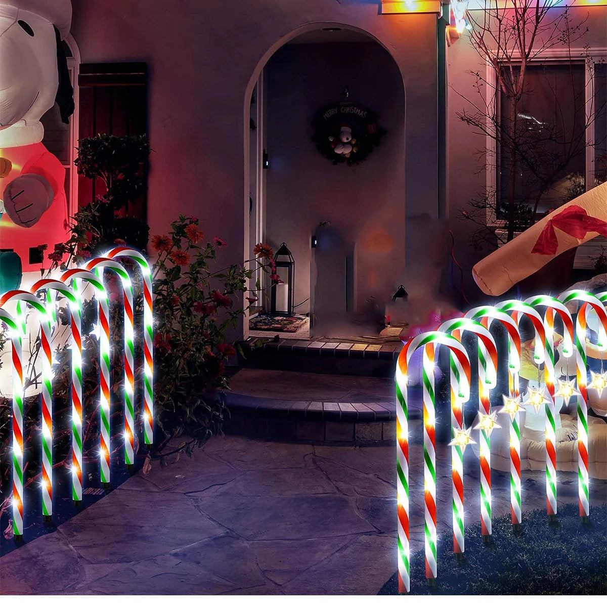 Solar Candy Cane Pathway Lights
