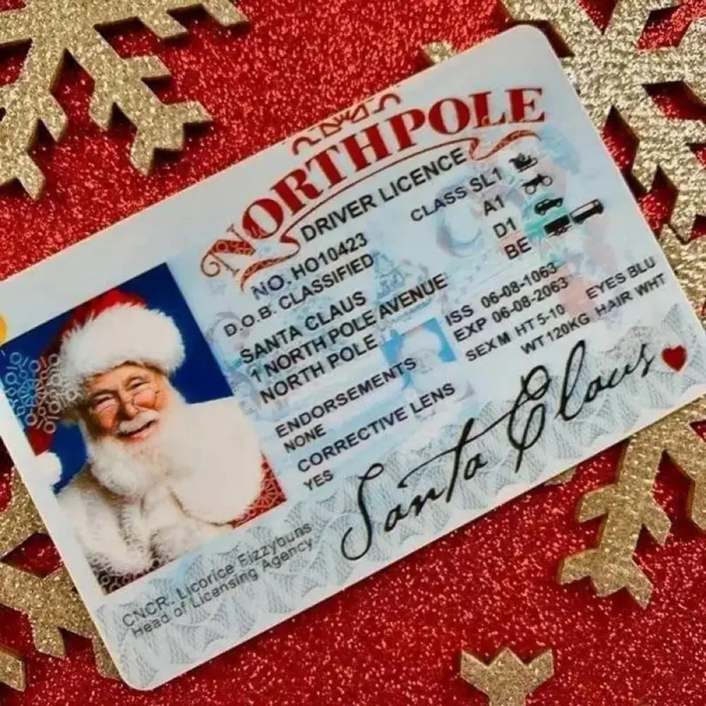 Cards Santa Claus Flying Licence Christmas Eve
