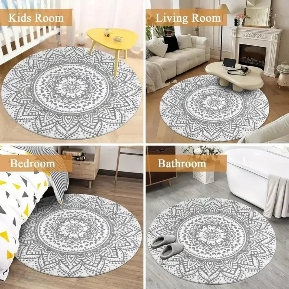 Christmas Tree Bow Round Rug