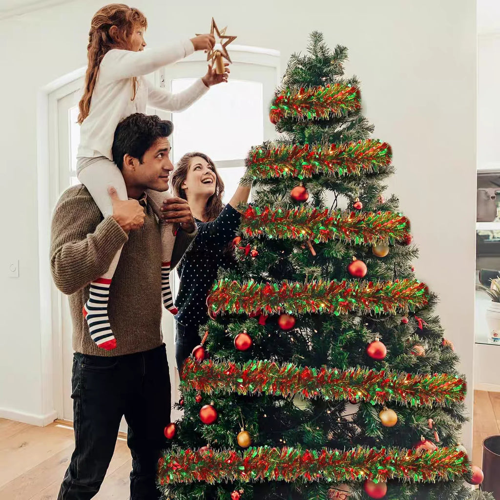 Christmas Tinsel Garland Wreath