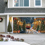 Christmas Express Train Garage Door Banner