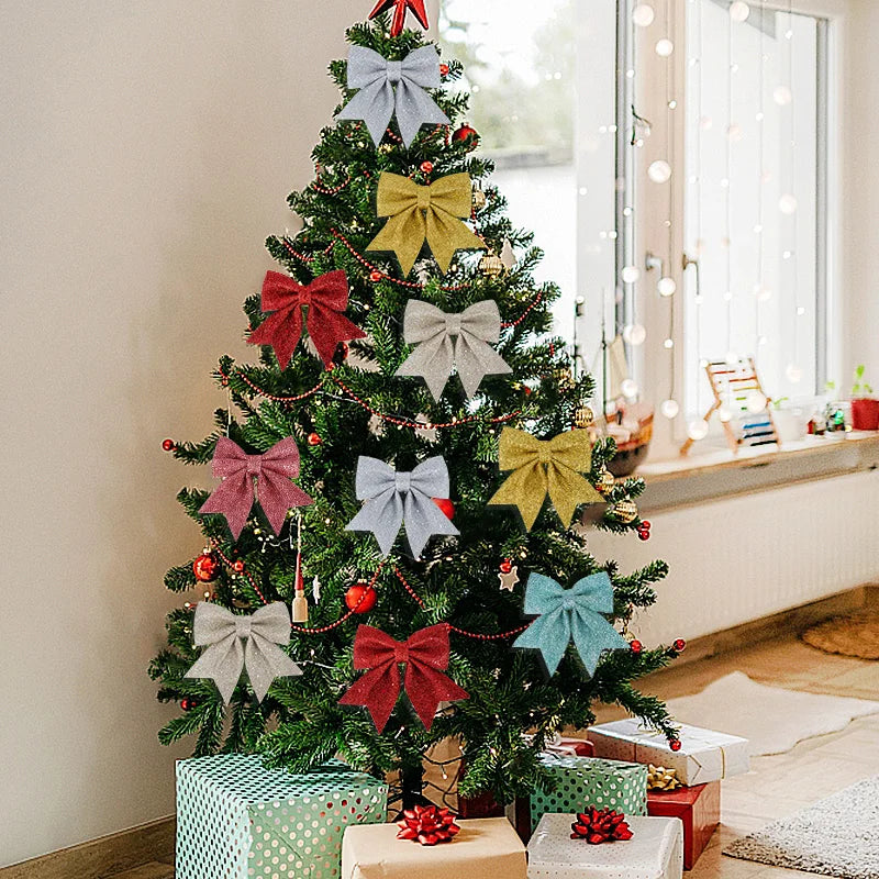 Shimmering Christmas Tree Bows