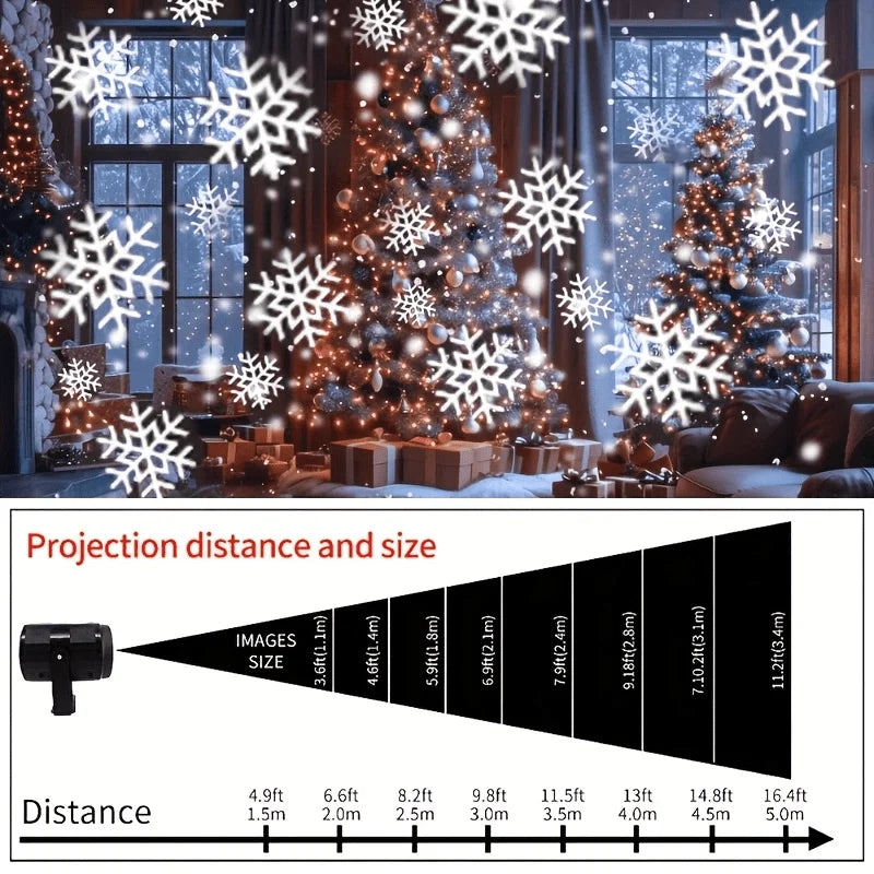 LED Snowflake Projector Light