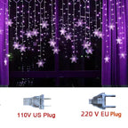 Christmas Snowflakes Flashing Curtain Holiday
