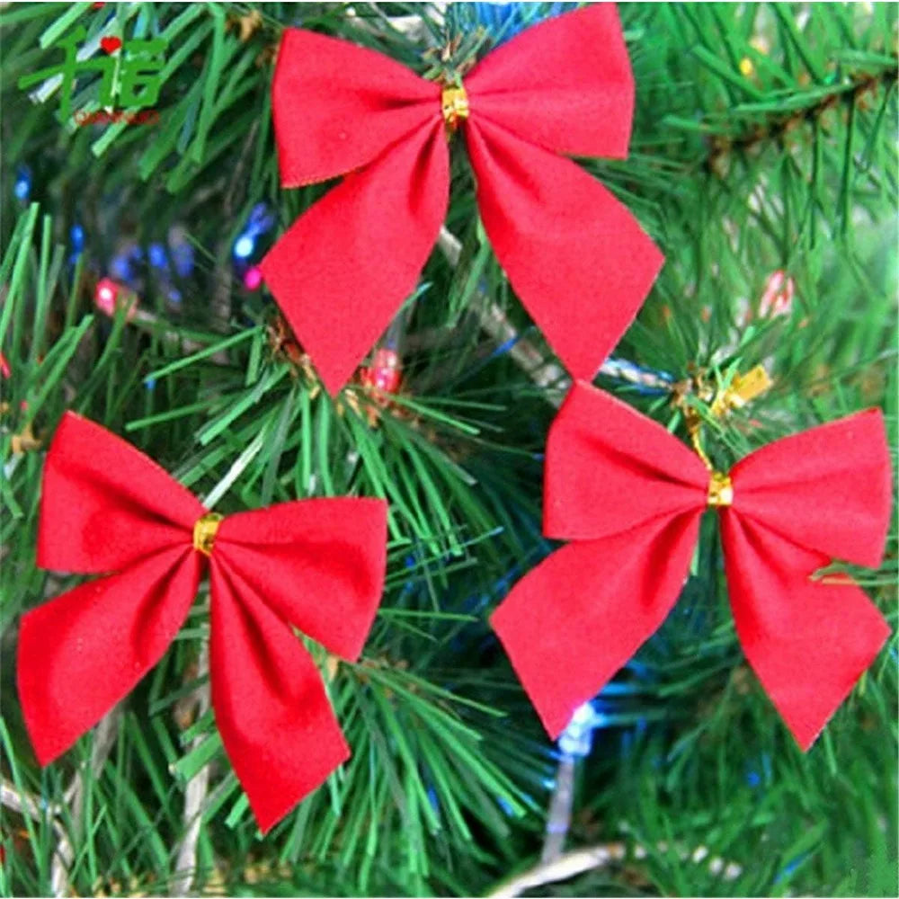 Mini Red and Gold Christmas Bows