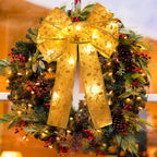 Christmas Tree Bow Ribbon Topper Hanging Ornament